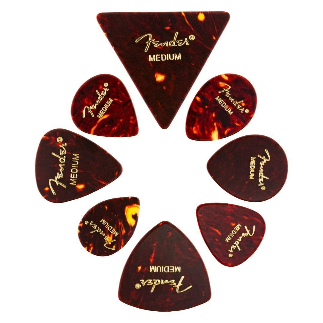 Fender Classic Celluloid Guitar Picks Shape Medley Tortoise Shell Medi