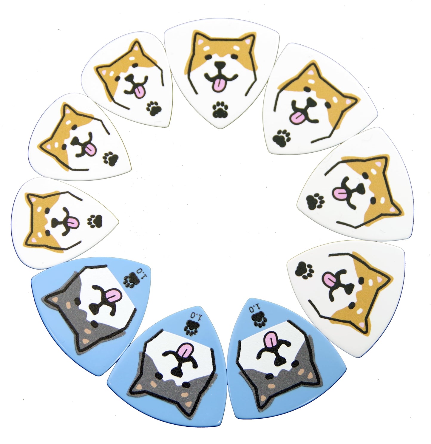 Shiba Inu Guitar Picks 3 Types Total of 10 Pack