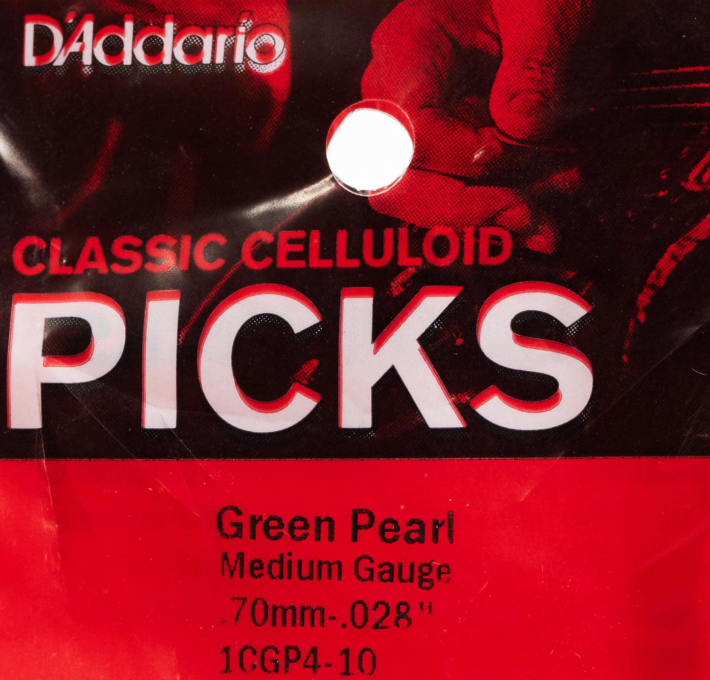D'Addario Planet Waves 10 Standard Celluloid Picks Medium Green Pearl