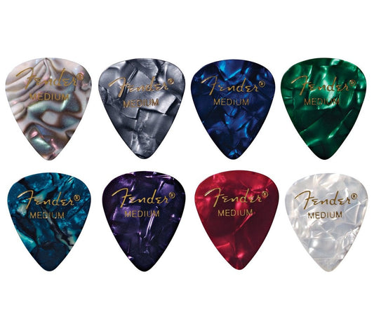 Fender [8 Colors Assorted] 8 Pieces 1 of Each Color Medium Teardrop Guit