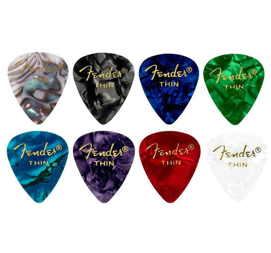 Fender [8 Assorted Colors] 8 Pieces (1 of each color) Teardrop Thin Guit