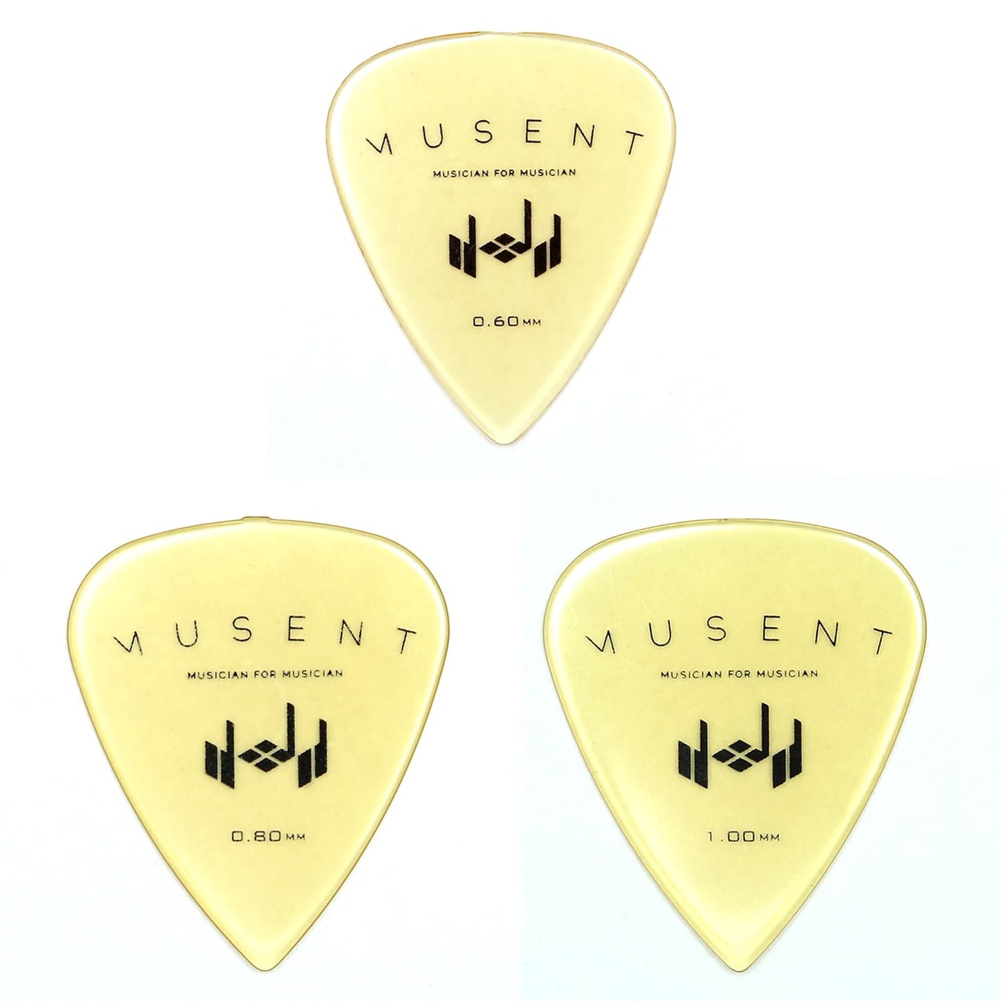 Musent Made in Japan Standard Teardrop Picks   0.60-1.00mm Thick Trial S