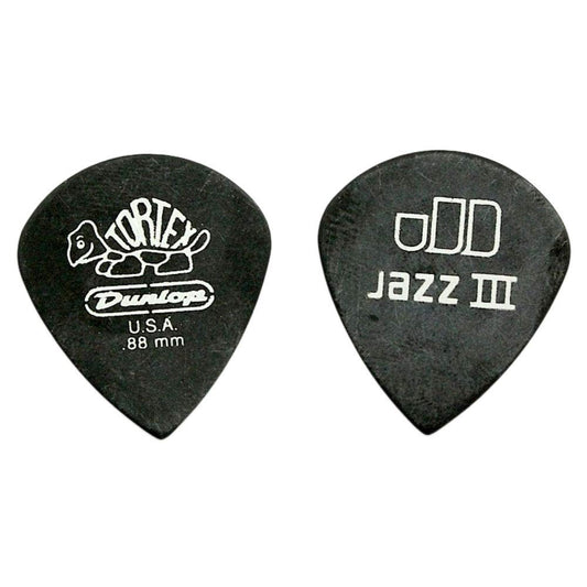 JIM DUNLOP 482 Tortex Pitch Black Jazz III 0.88mm Guitar Picks x 12