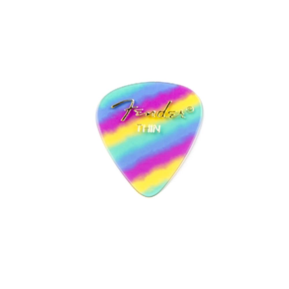 Fender Graphic Guitar Picks 351 Shape  Rainbow  Thin  12-Pack