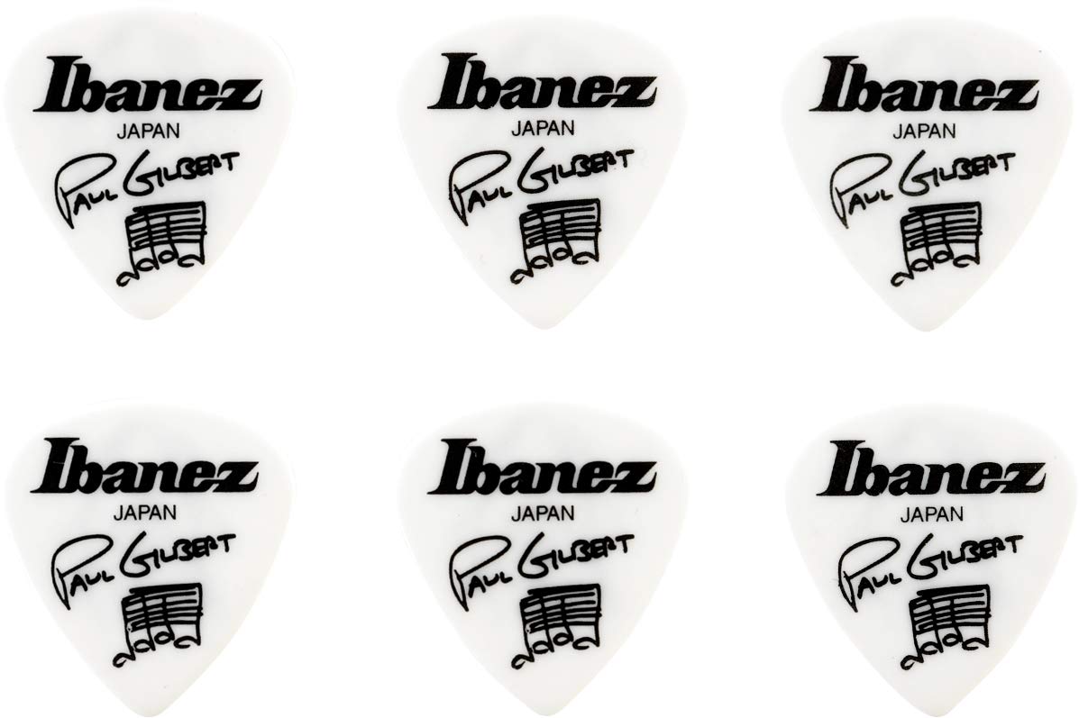 Ibanez B1000PG Paul Gilbert Signature Picks  6 Pack  White