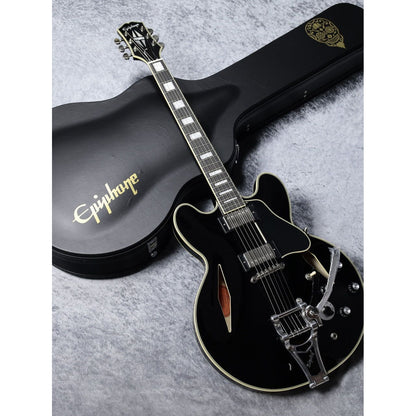 Epiphone Shinichi Ubukata ES-355 Custom Bigsby ver.02 Ebony w/Hard Case New