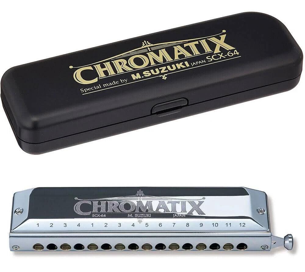 Suzuki SCX-64 Chromatic Harmonica 16 Holes 64 Sound Standard w/Plastic Case