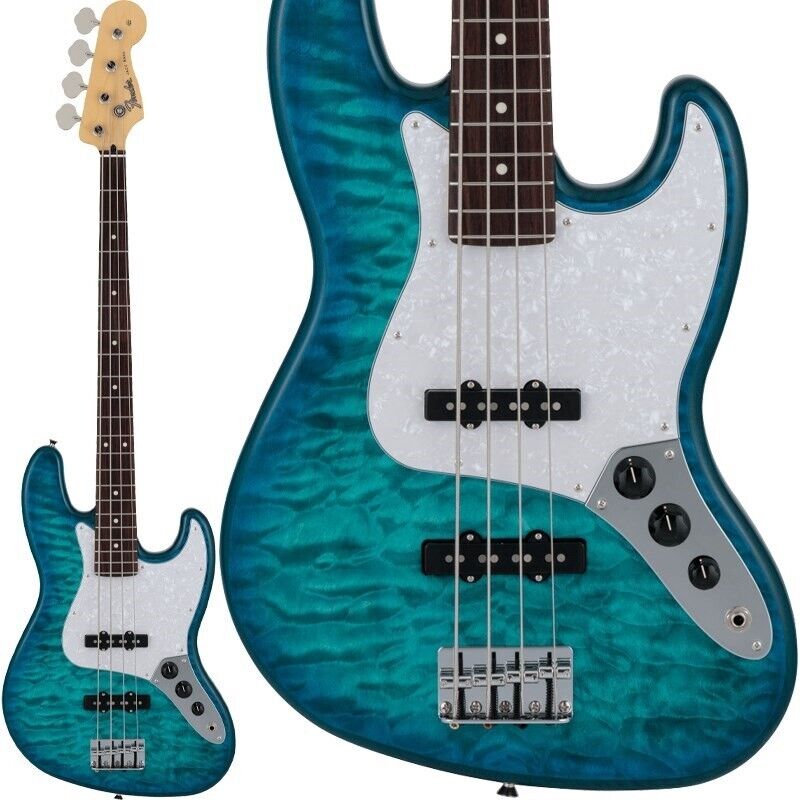 Fender Made in Japan 2024 Collection Hybrid II Jazz Bass Quilt Aquamarine w/gig