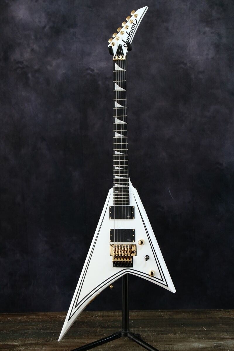 Jackson MJ Series Rhoads RR24-MG White with Black Pinstripes made in japan