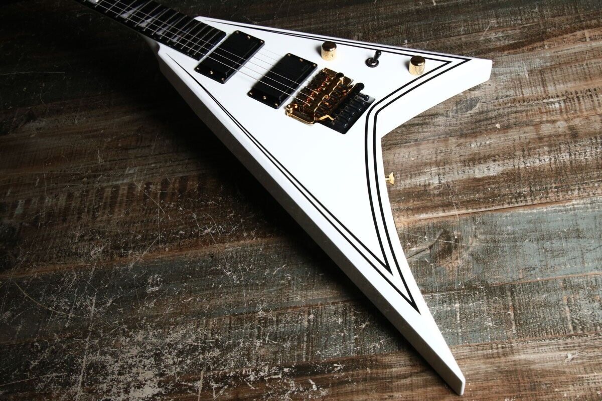 Jackson MJ Series Rhoads RR24-MG White with Black Pinstripes made in japan