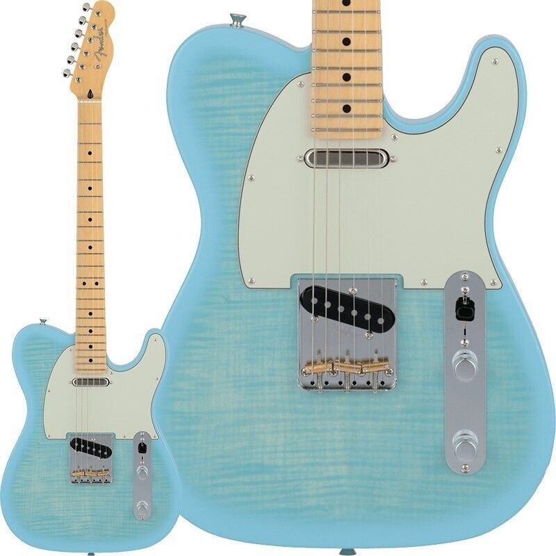 Fender Made in Japan 2024 Collection Hybrid II Telecaster FMT Flame Celeste Blue