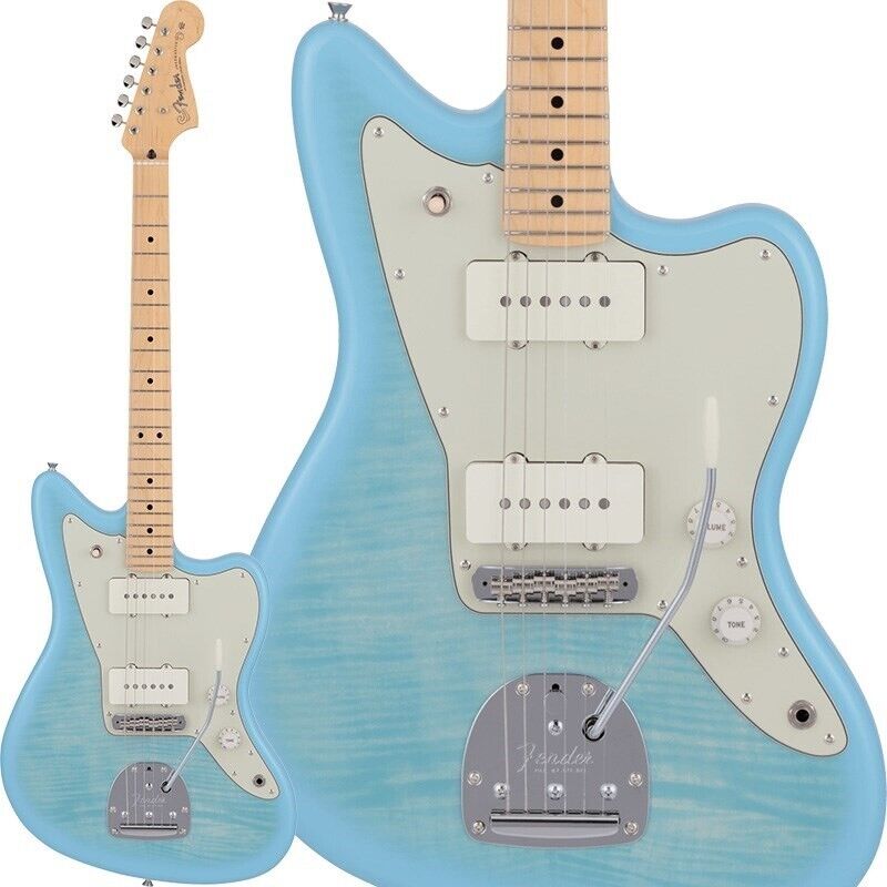 Fender Made in Japan 2024 Collection Hybrid II Jazzmaster FMT Flame Celeste Blue