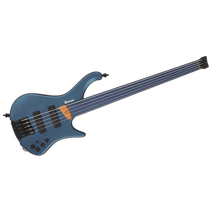 Ibanez EHB1005F-AOM Arctic Ocean 5-string bass headless fretless blue w/bag New