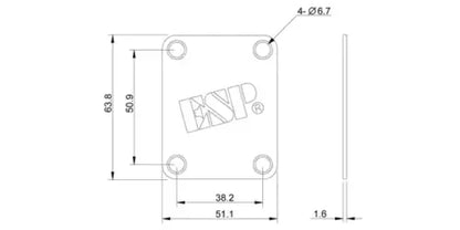 ESP Guitar Original Neck Set Plate Chrome w/ESP Logo Traditional Four-Point New