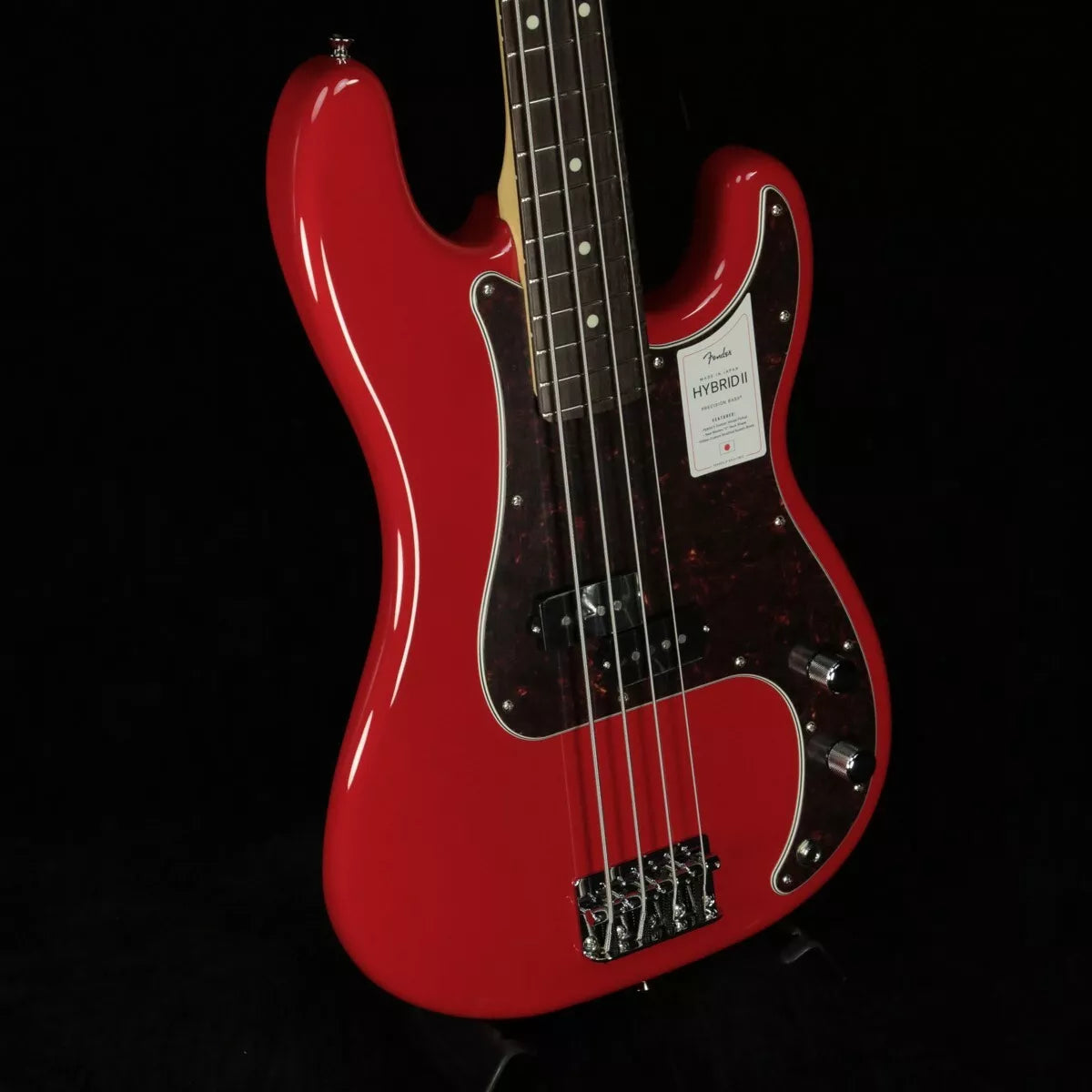 Fender Made in Japan Hybrid II Precision Bass Modena Red Electric Bass w/case