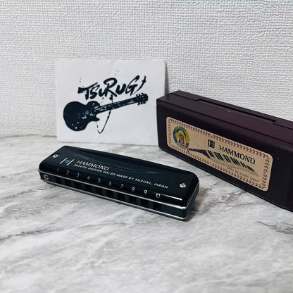 Suzuki Hammond HA-20 key of C Black 10-Holes Harmonica w/Case Genuine New