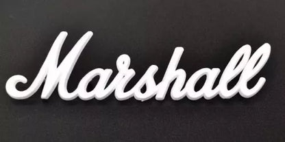 MARSHALL LOGO MARK Head Cabinet Amplifier Large White LOGO00009 150mm x 40mm