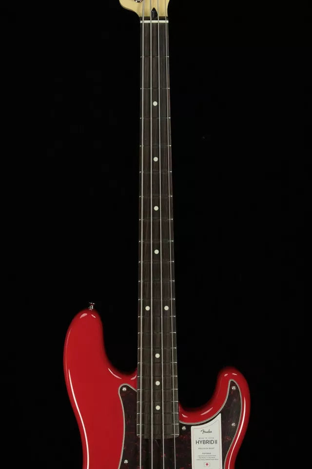 Fender Made in Japan Hybrid II Precision Bass Modena Red Electric Bass w/case