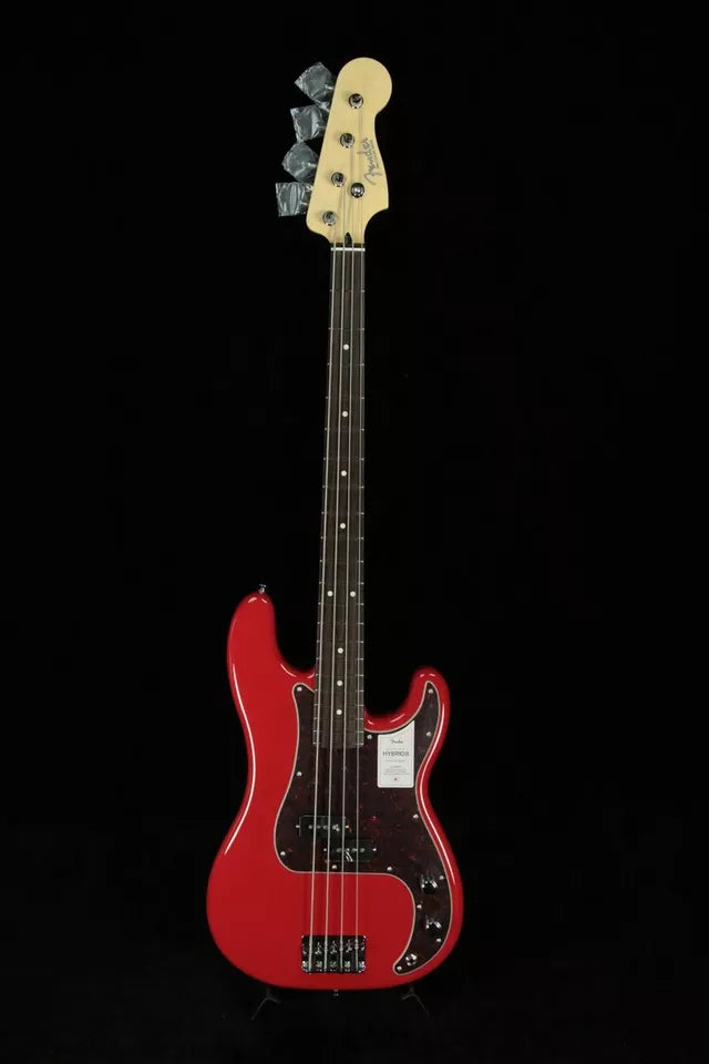 Fender Made in Japan Hybrid II Precision Bass Modena Red Electric Bass w/case