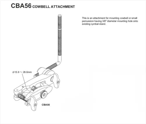 Tama Cowbell Attachment Model CBA56 Brand New