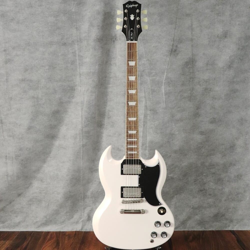 Epiphone 1961 Les Paul SG Standard Aged Classic White Electric Guitar w/hardcase