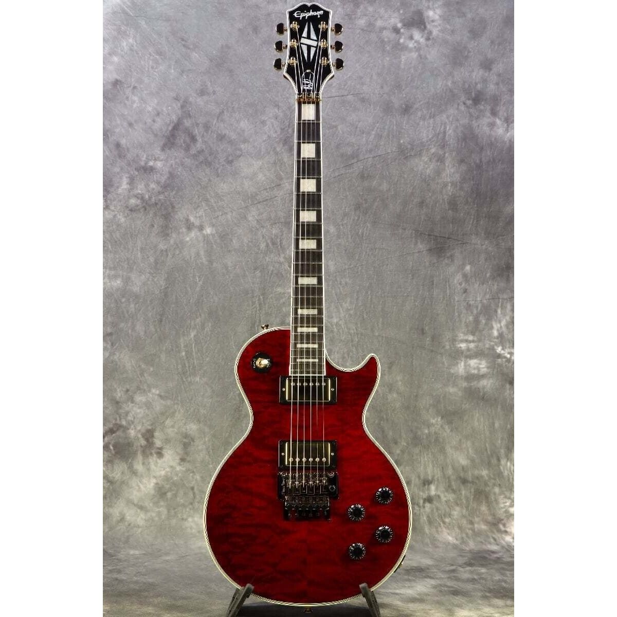 Epiphone Alex Lifeson Les Paul Custom Axcess Quilt Ruby w/ hard case Brand New