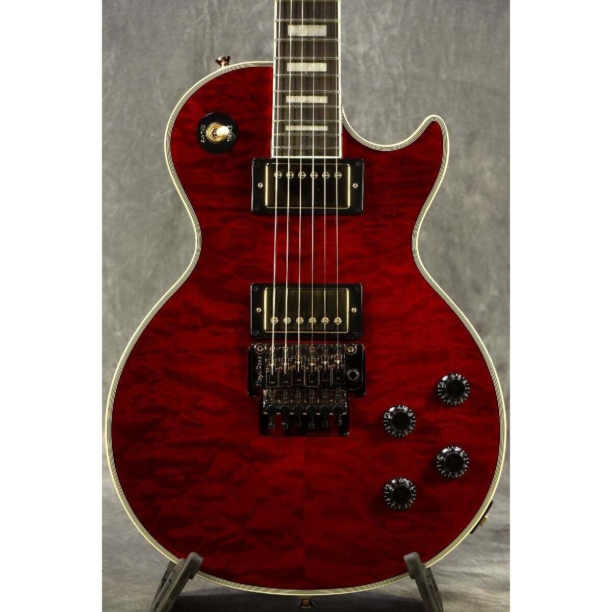 Epiphone Alex Lifeson Les Paul Custom Axcess Quilt Ruby w/ hard case Brand New