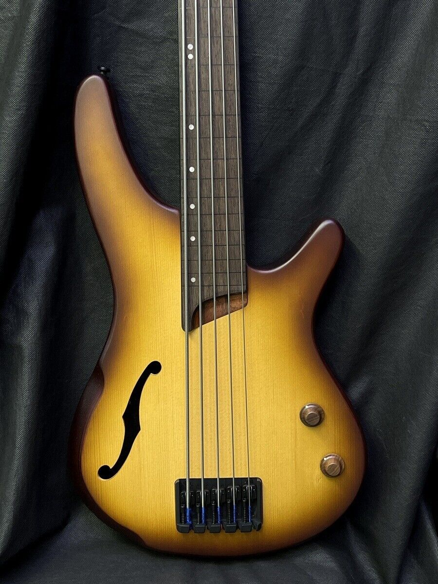 Ibanez SRH505F Electric Bass Work Shop Series Natural Browned Burst Flat w/case