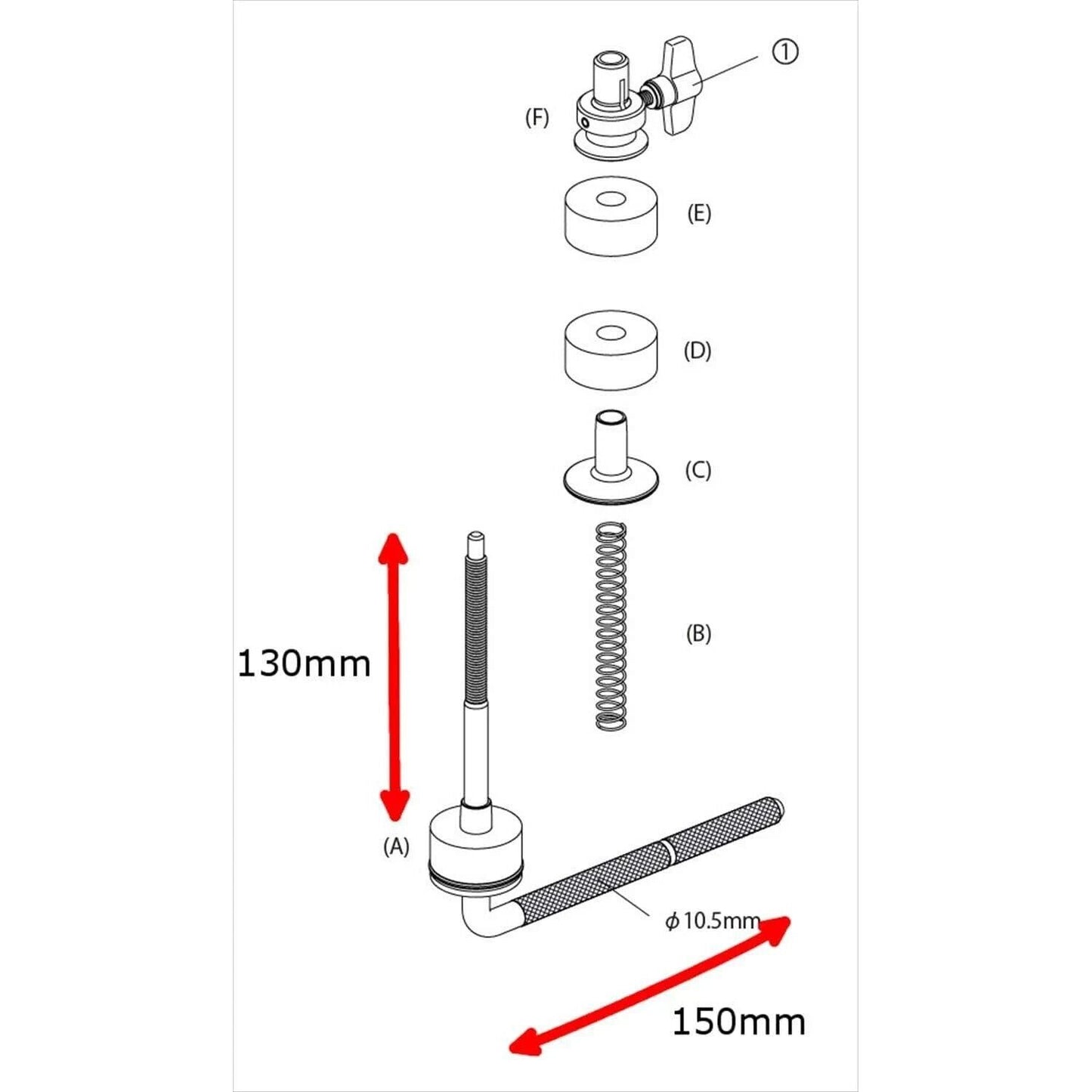 TAMA Japan Drums MXA43 hi-hat attachment for pipe dia 15.9mm-28.6mm genuine