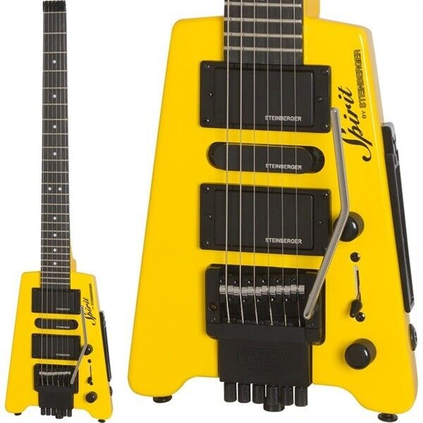 STEINBERGER Spirit GT-PRO Deluxe Hot Rod Yellow Headless Electric Guitar w/case