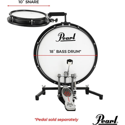 Pearl PCTK-1810BG Compact Traveler kit 10" Snare 18" Bass with Bag Black New