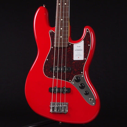 Fender Made in Japan Hybrid II Jazz Bass Modena Red Electric Bass Guitar Case