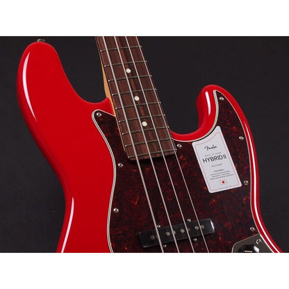 Fender Made in Japan Hybrid II Jazz Bass Modena Red Electric Bass Guitar Case