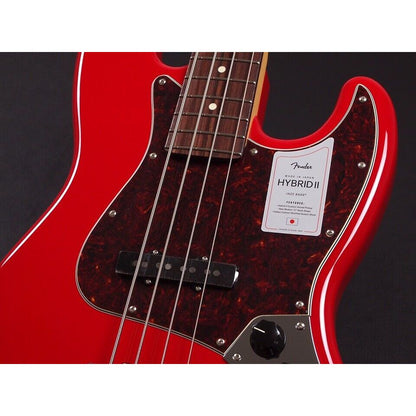 Fender Made in Japan Hybrid II Jazz Bass Modena Red Electric Bass Guitar Case