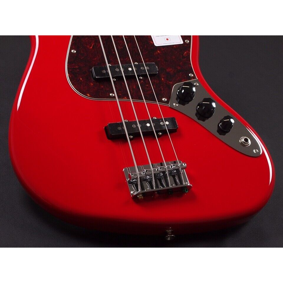 Fender Made in Japan Hybrid II Jazz Bass Modena Red Electric Bass Guitar Case