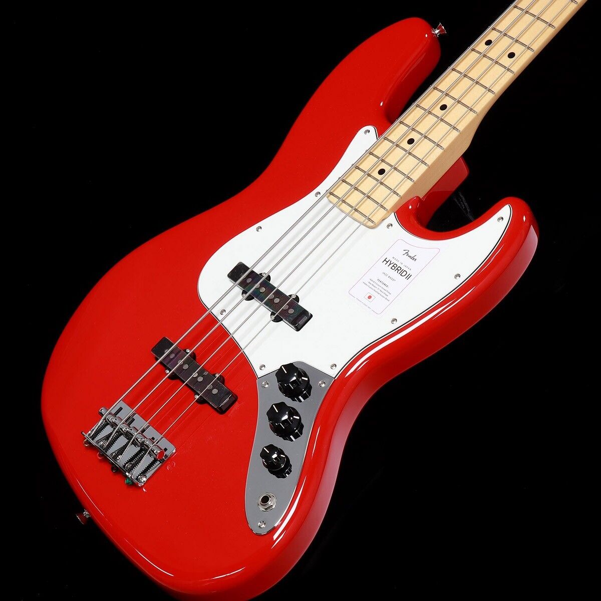 Fender Made in Japan Hybrid II Jazz Bass Maple Modena Red Bass Guitar w/case