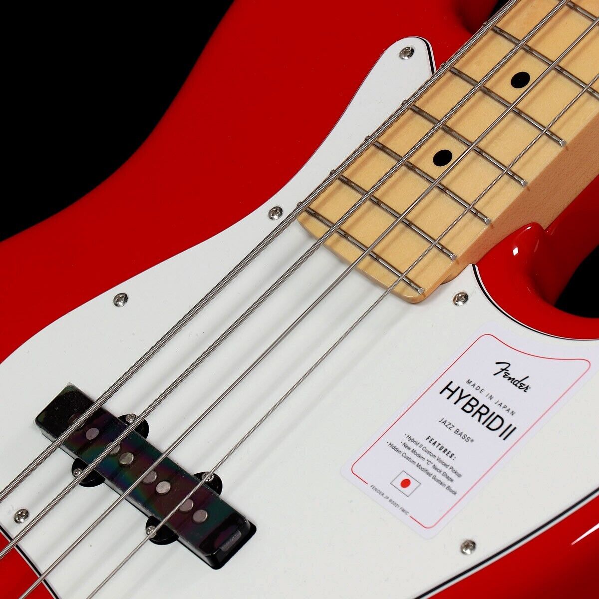 Fender Made in Japan Hybrid II Jazz Bass Maple Modena Red Bass Guitar w/case