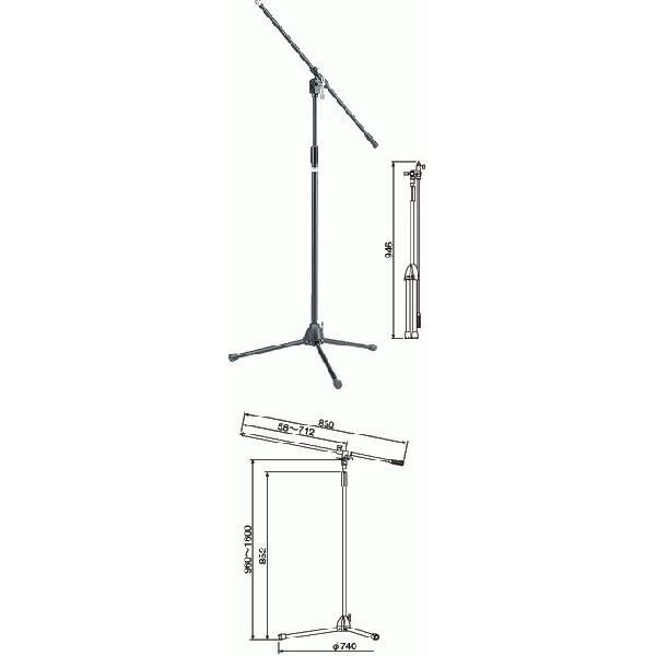 Tama MS205BK Boom Microphone Stand Black genuine product Brand New