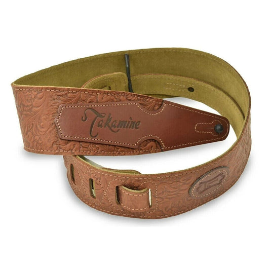 TAKAMINE TGS-5 BR leather Guitar Strap Genuine product Brand New