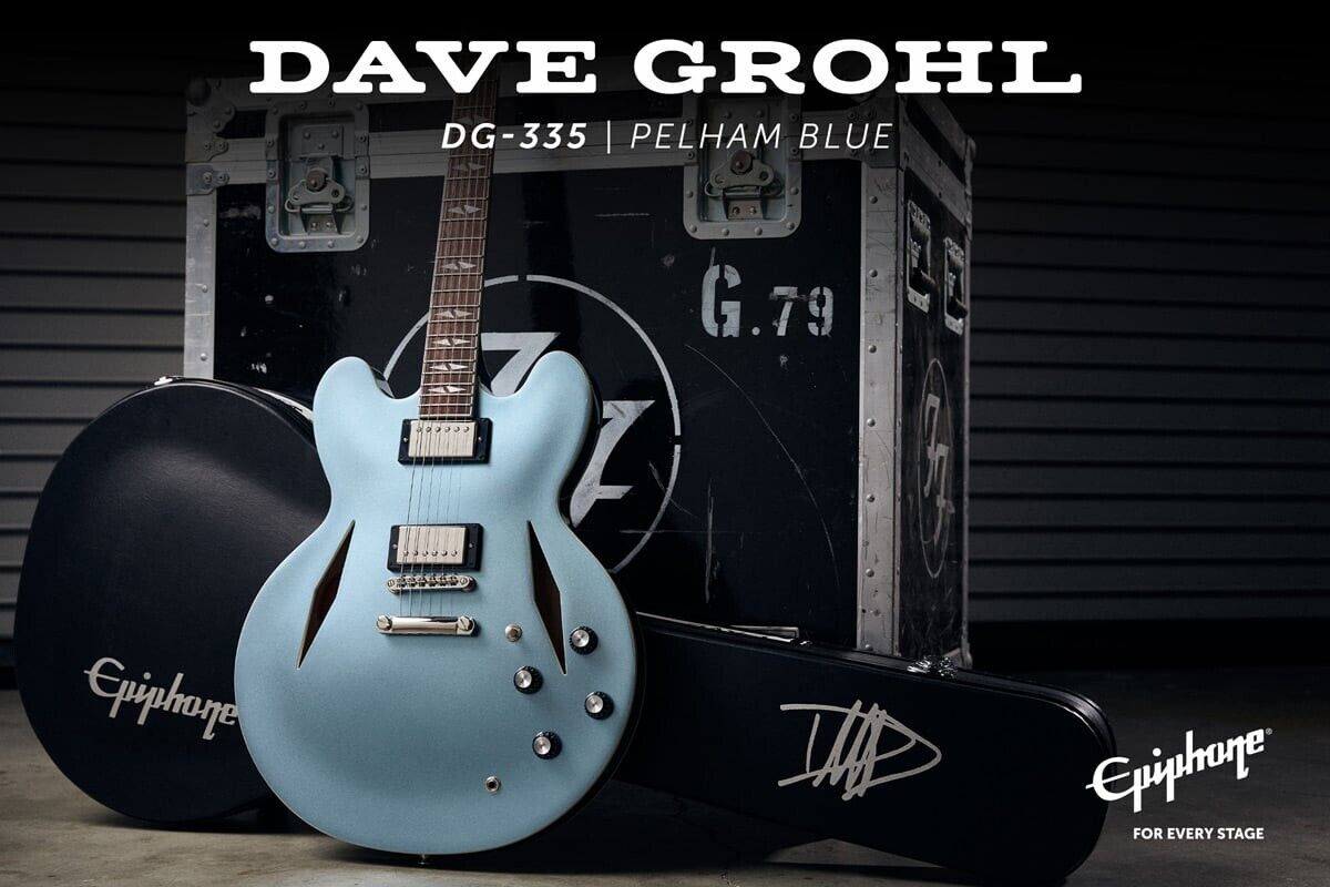 Epiphone Inspired by Gibson Custom Shop Dave Grohl DG-335 Pelham Blue w/hard case